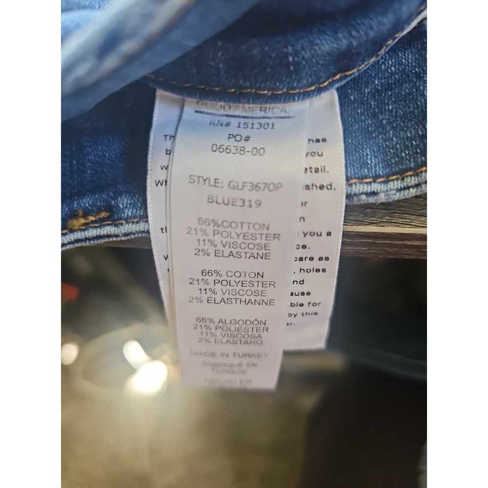 Good American Good Legs Skinny Jeans Size 20 High Rise Blue Raw Hem Stretch Plus - Picture 6 of 9